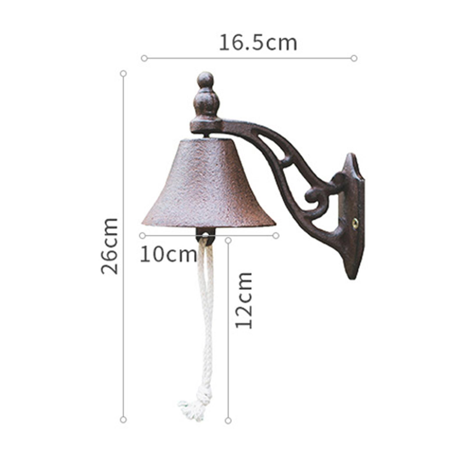 Cast Iron  Entry Door Bell Wall Mounted Retro Dinner Bell Wall Hanging Decor for Outside Farm Home Decoration
