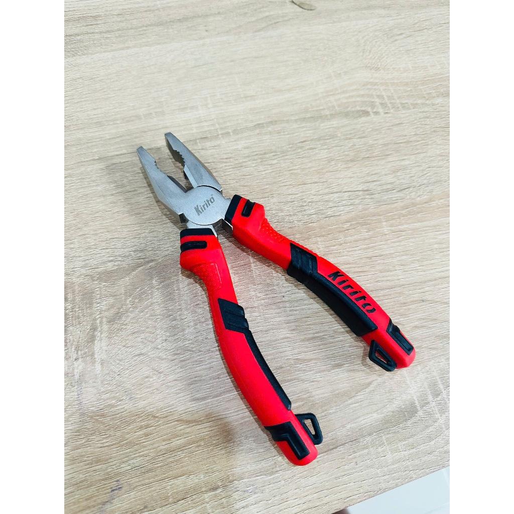 Kìm Điện Đa Năng Công Nghiệp Kirito Màu Đỏ Đen - Dài 8 inch (200mm) - Chất Liệu CR-V Cao Cấp