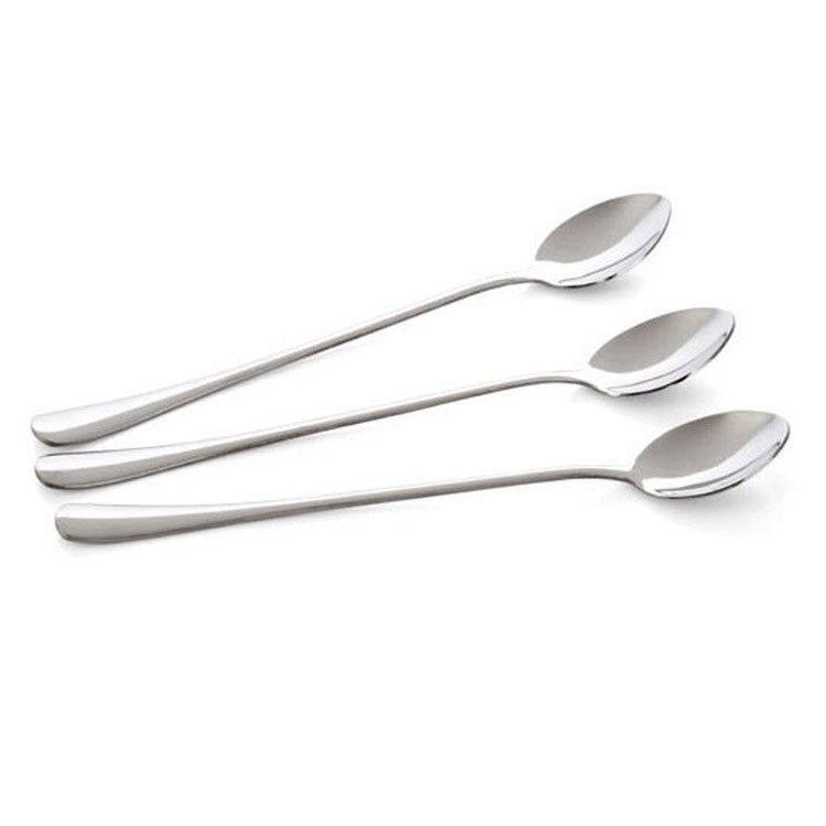 Thìa muỗng inox cán dài uống sinh tố, trà chanh mẫu trơn không gỉ cao cấp