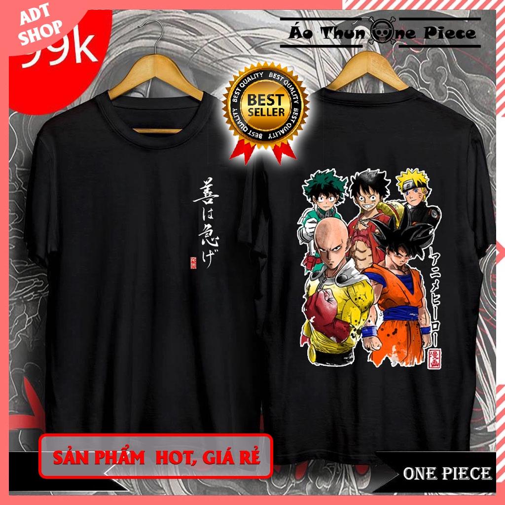 4 Mẫu Áo Thun In Hình Luffy, Goku, One Punch Man, Naruto Dragon Ball Songoku Krillin và Quy lão Kame "HAKUNA MATATA" siê
