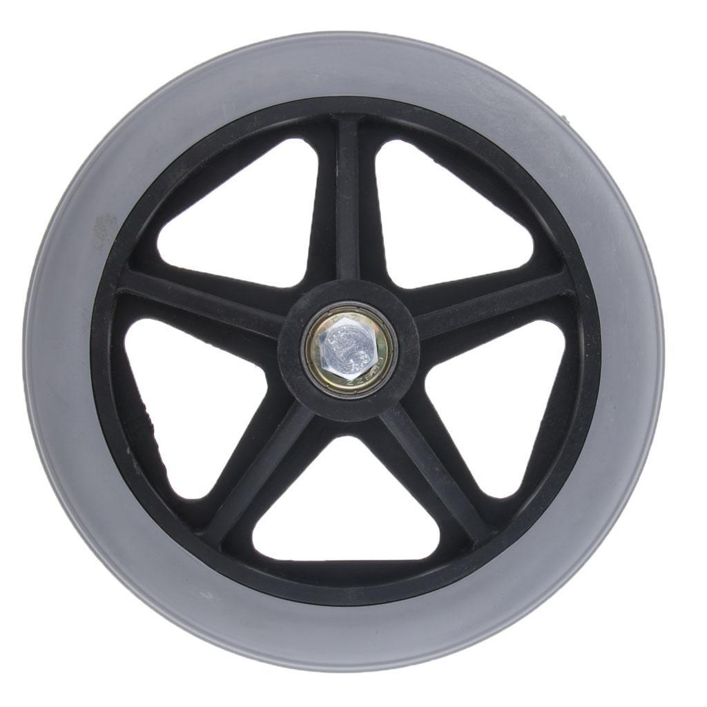 2-piece Wheelchair Steering Wheels Solid Tire Front Wheel for Wheelchair Users 15.24 Cm / 6 "and 5/16" Bearings Wear-resistant And Non-slip