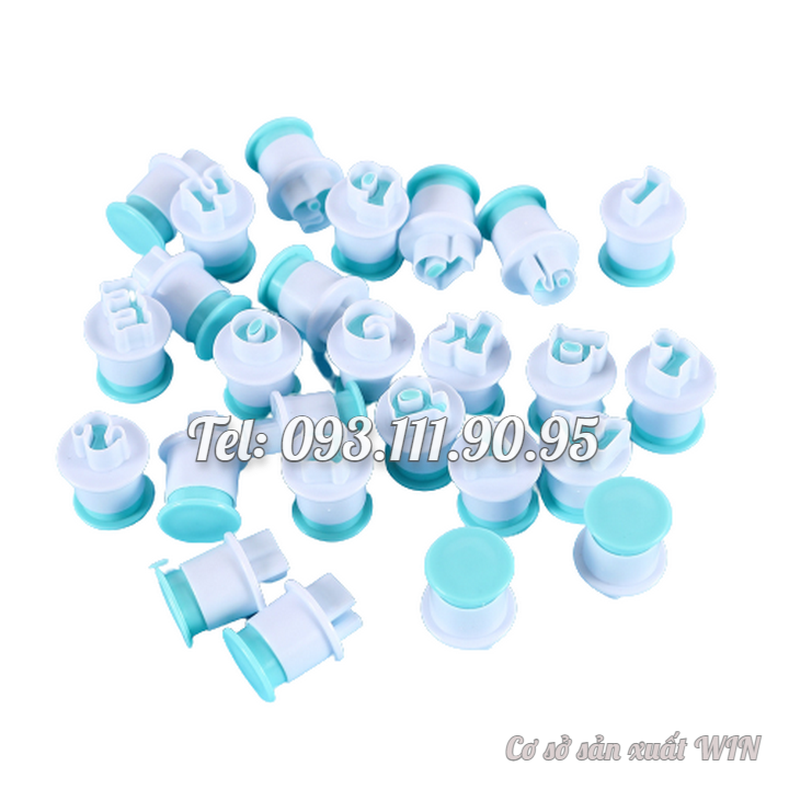 Khuôn Cookie, cutter, fondant, khuôn nhận lò xo 26 chữ cái in hoa, chữ thường, 10 số – Mã số 1909