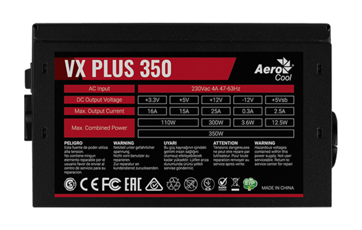 Nguồn Aerocool VX Plus 350W - Hàng Chính Hãng