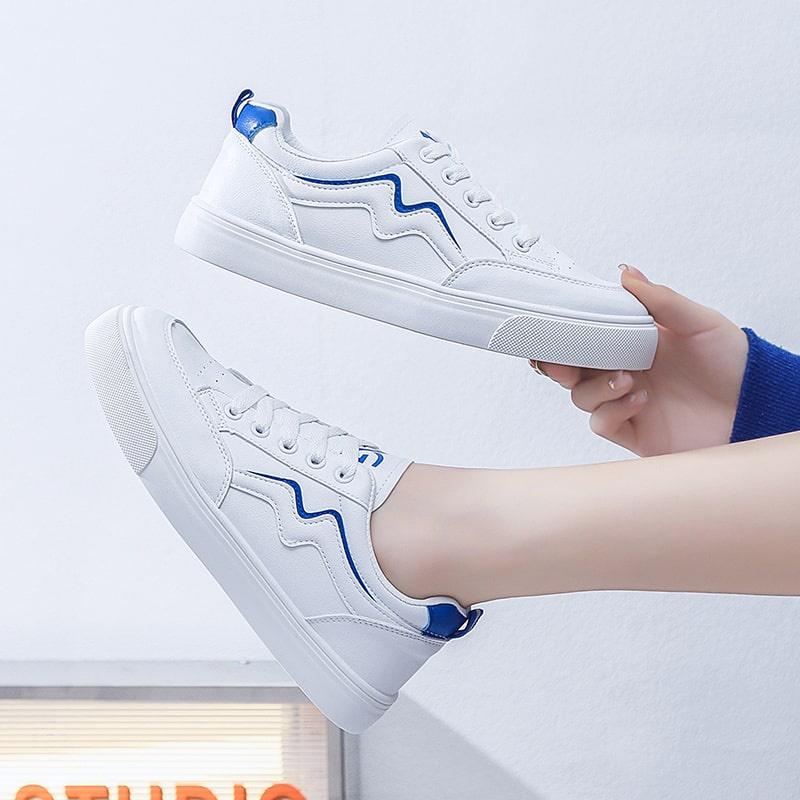 Giày thể thao nữ sneaker màu trắng cá tính năng động, dễ phối đồ AG0155