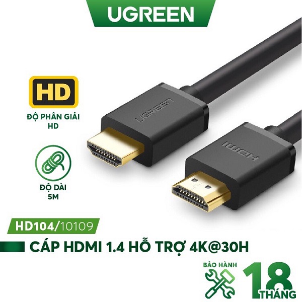 Dây Cáp HDMI Ugreen 1.4 Lõi Đồng 19+1, Độ dài từ 1.5M Ugreen 4k 2k cao cấp - hàng chính hãng