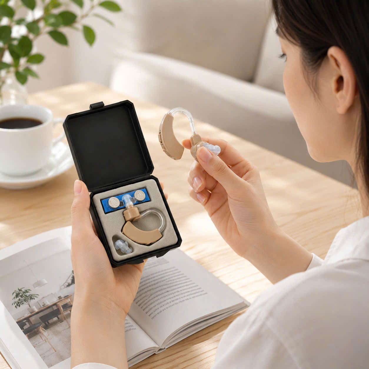 Máy Trợ Thính 6 Cấp Chỉnh Âm Thanh Kèm Pin