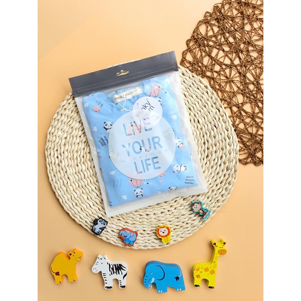 Bộ Cotton (mẫu3) Minky mom in hình ngộ nghĩnh cho bé trai và bé gái (5-18kg)