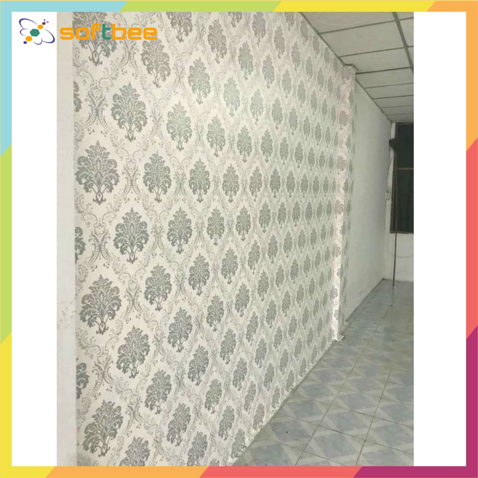 Giấy dán tường có keo sẵn in hình đức bạc, kích thước 0.45m x 10m / cuộn