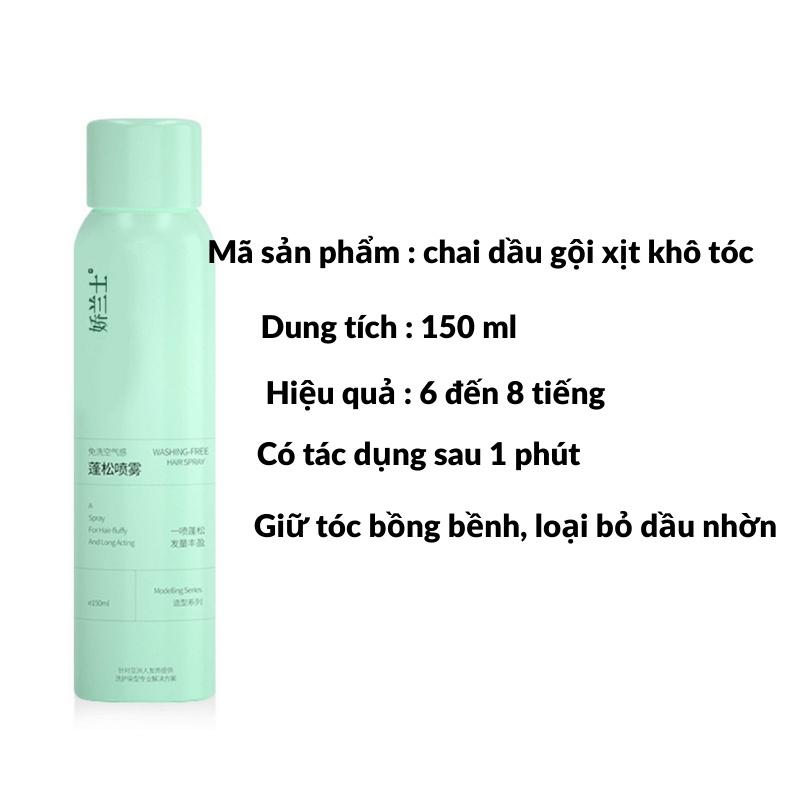 Xịt gội đầu khô cấp tốc giúp tóc bồng bềnh suốt 8 tiếng không dầu không bết