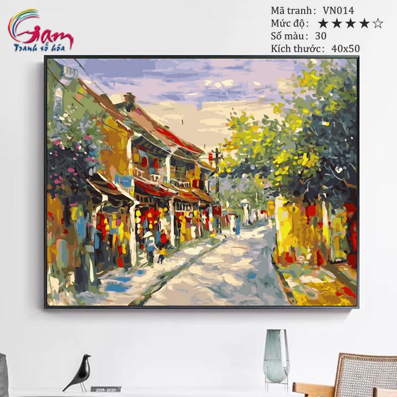 Tranh sơn dầu số hóa tự tô màu Gam VN014 40x50cm căng sẵn khung