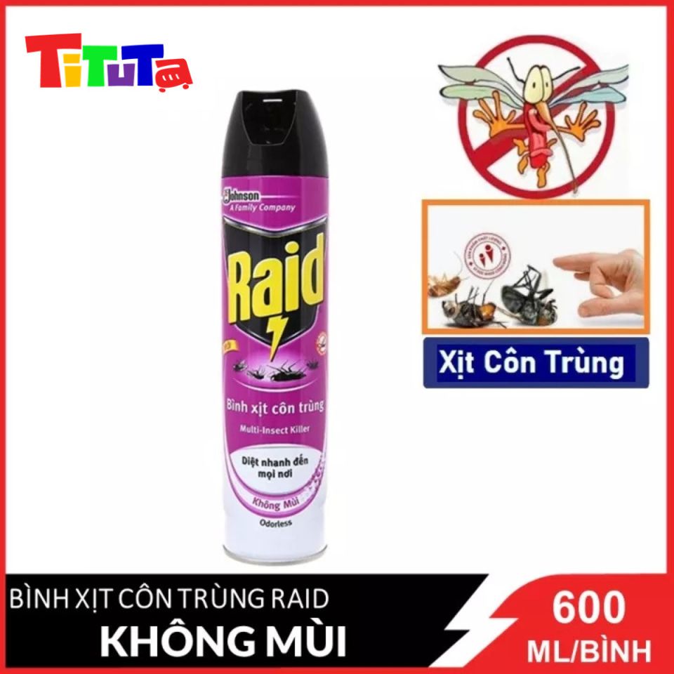 Bình xịt côn trùng Raid Không mùi  600ml