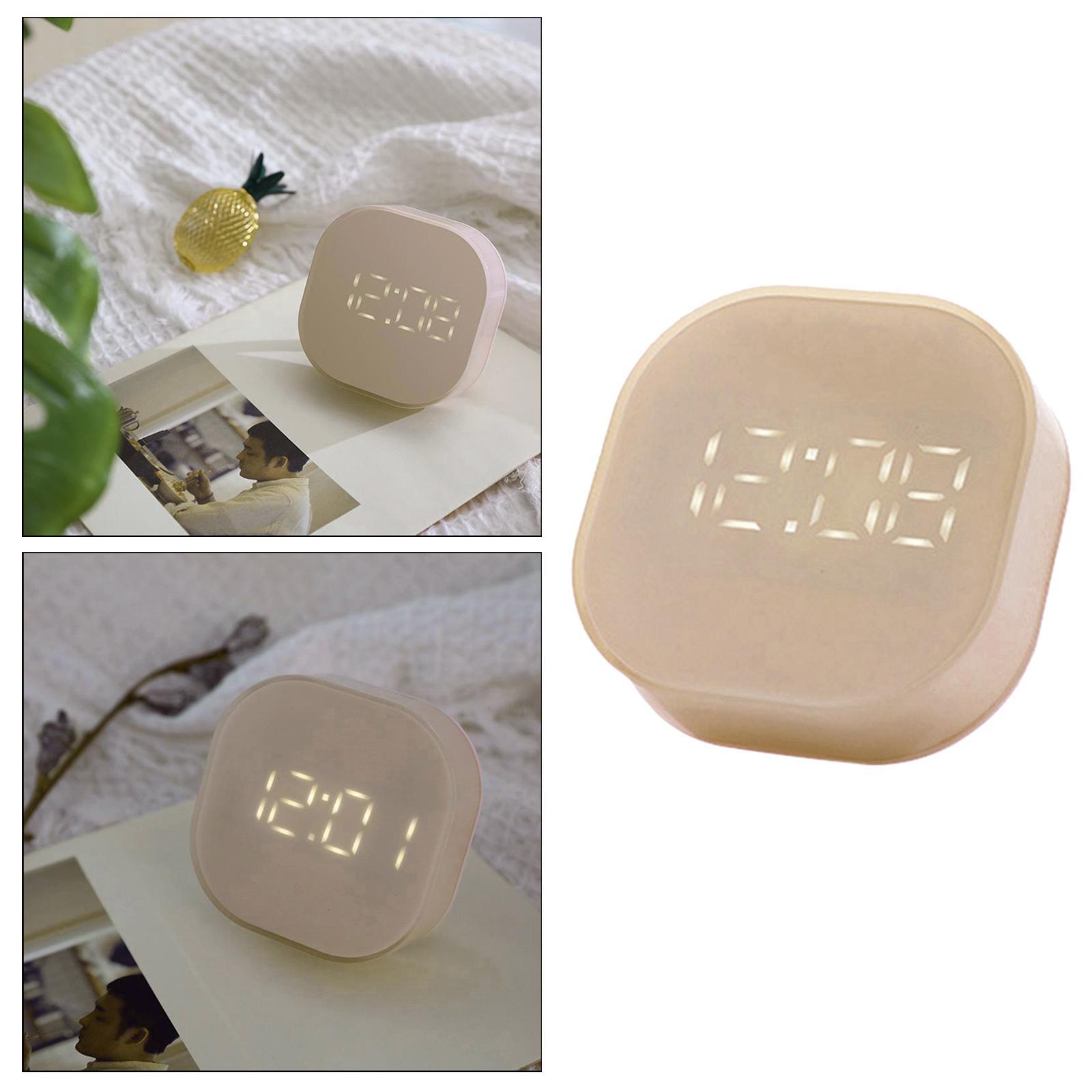 Small Square Bedside   Clock ic with Snooze  Pink