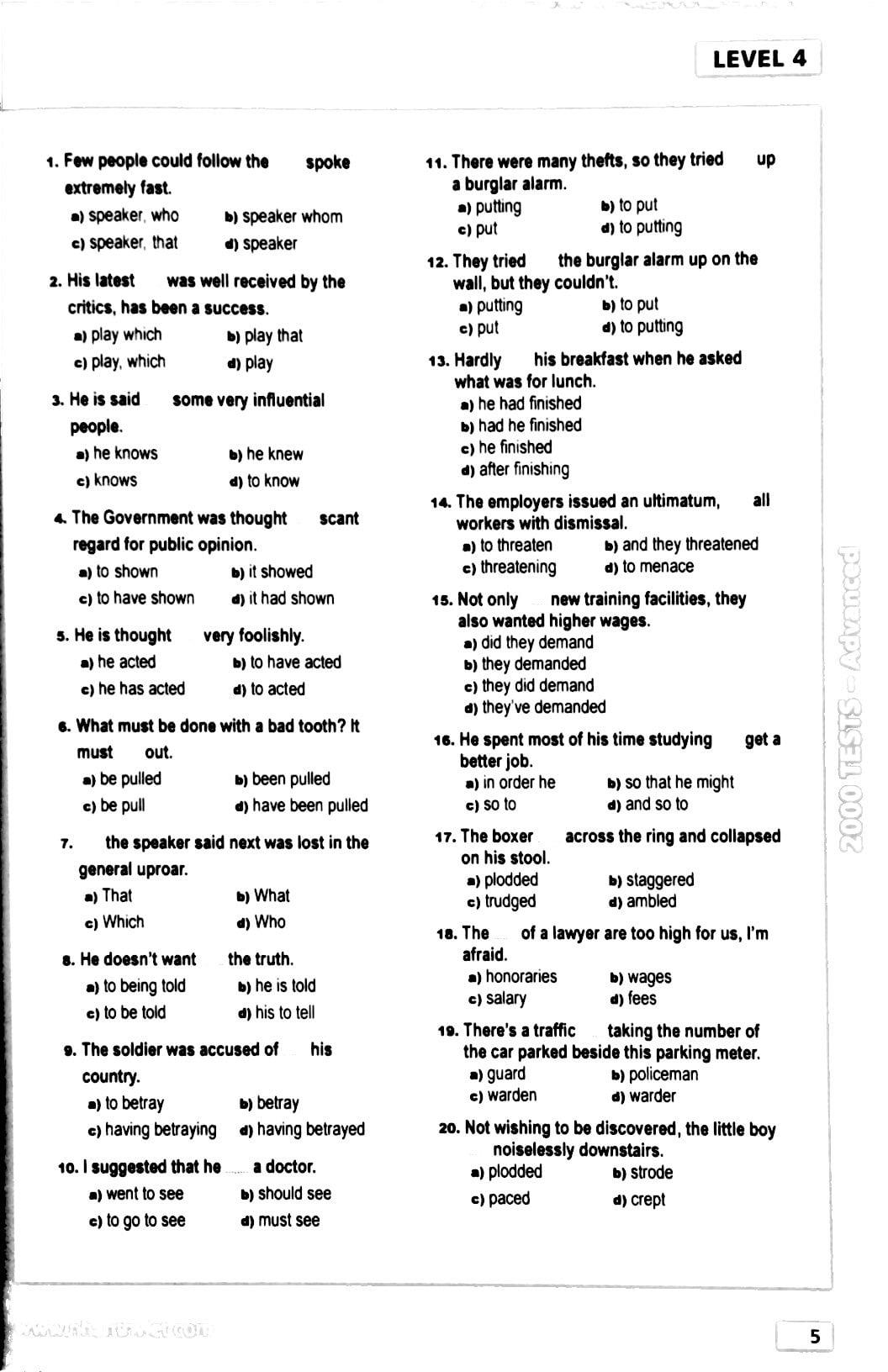 2000 Tests Advanced Level (Không CD)