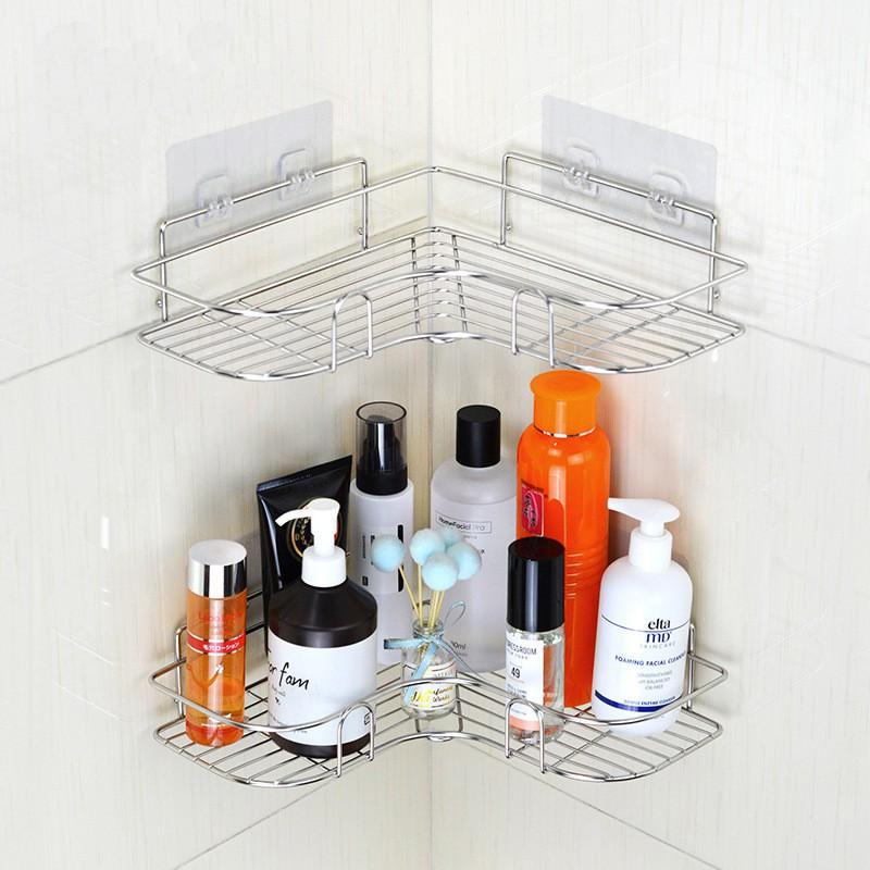 Kệ góc Inox 304 tam giác dán tường siêu dính
