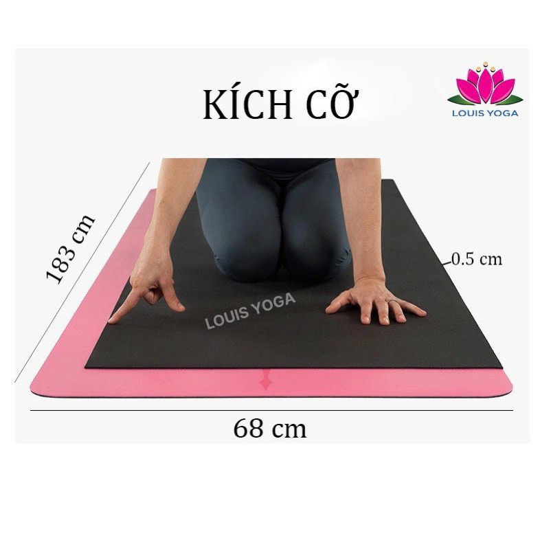 Thảm tập yoga cao su cao cấp 183x68x0.5cm định tuyến - Chống thấm, chống trơn, trượt - Thương hiệu QUEEN