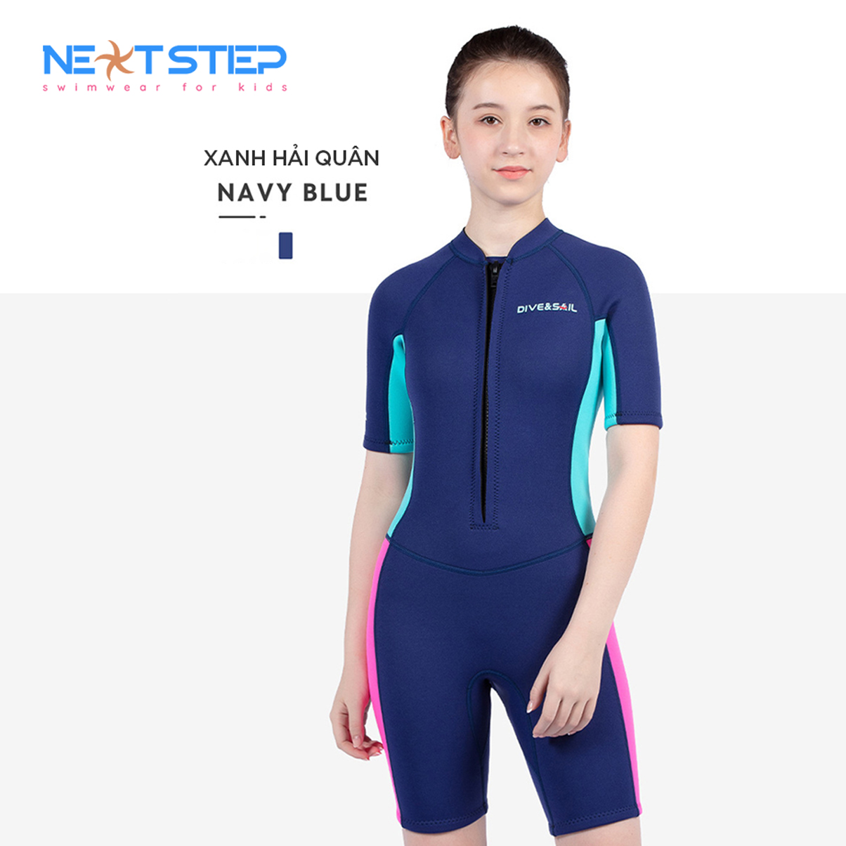 Đồ bơi giữ nhiệt chống nắng UPF50+ chống thấm nước chất liệu cao su Neoprene dày 2.5mm có size cho cả bé gái và bạn nữ từ 27kg đến 55kg