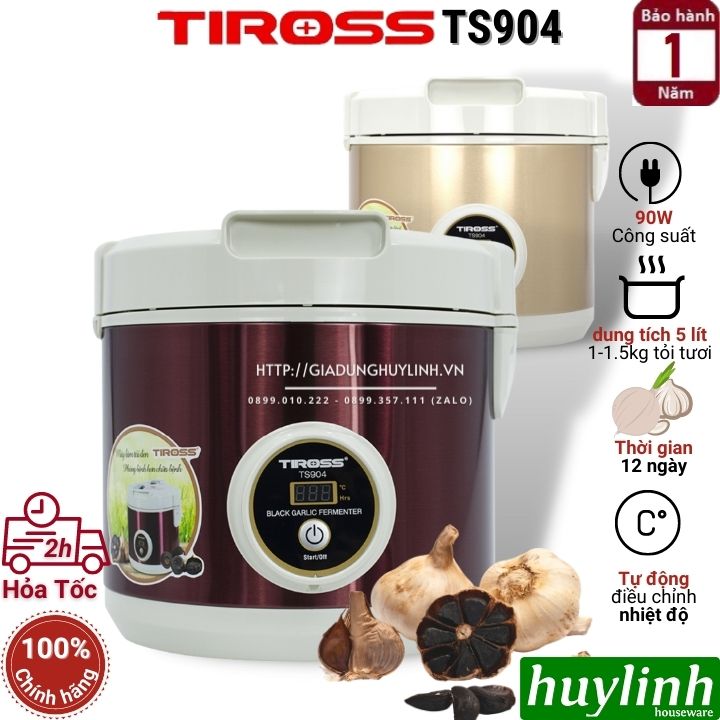 Máy làm tỏi đen Tiross TS904 - dung tích 5 lít - Hàng chính hãng - Đo