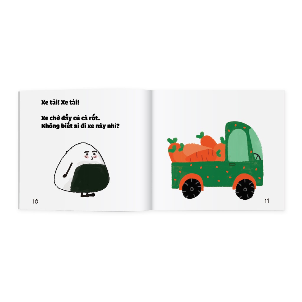 Sách Ehon - Chơi Cùng Giri Chú Bé Cơm Nắm - Xe Của Ai Đấy Nhỉ Dành Cho Trẻ Từ 0 - 6 Tuổi