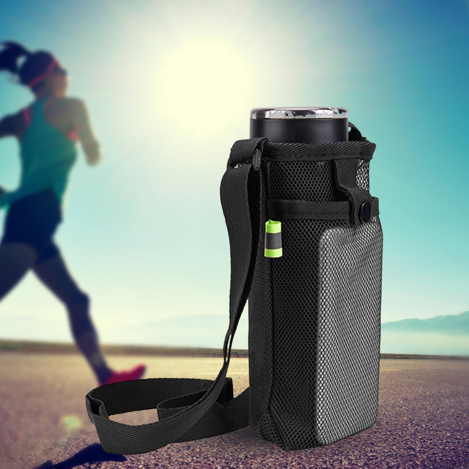 Water Bottle Carrier Bag Kettle Carrying Bag Pocket Mesh Bottle Holder Pouch Sling Case Sleeve for Hiking Travel Running Walking Gym