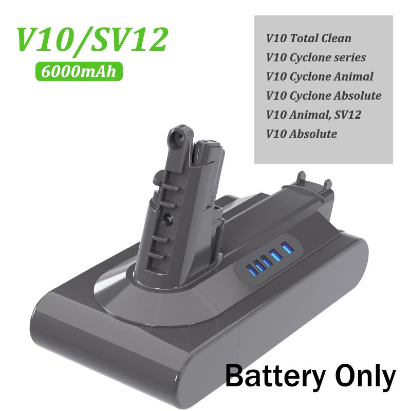 6000MAh Cho Dyson V6 V7 V8 V10 Sạc Bateria SV10 SV11 SV12 SV09 Pin Máy Hút Bụi DC58 Pin Dành Cho Pin Sony Cel Color: V10 6.0Ah