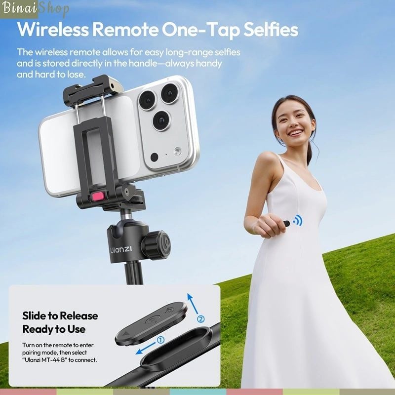 Ulanzi MT-44 - Tripod Mini Cho Máy Ảnh, Điện Thoại, Tải Trọng 1.5 Kg, Chiều Cao Tối Đa 109cm - Hàng chính hãng