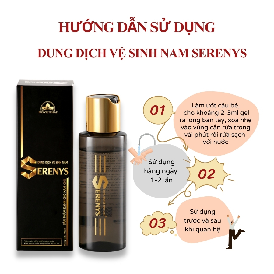 Dung dịch vệ sinh khử mùi phụ khoa nam giới SERENYS - 100ml