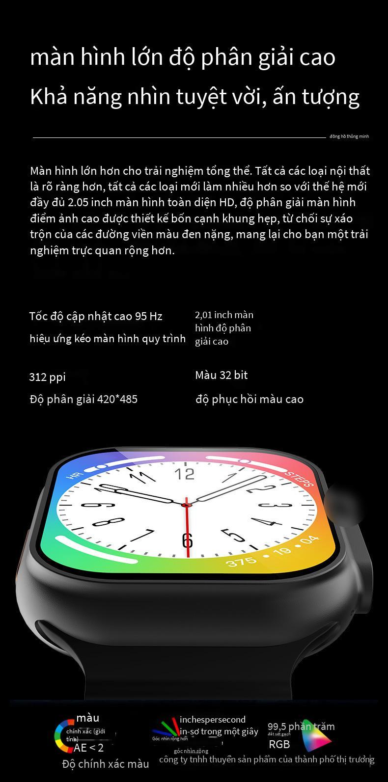 Phong cách mới nhất Huaqiangbei S8 hàng đầu với đồng hồ thông minh 2,2 inch Bluetooth gọi NFC theo dõi nhịp tim và huyết áp cho Apple Android