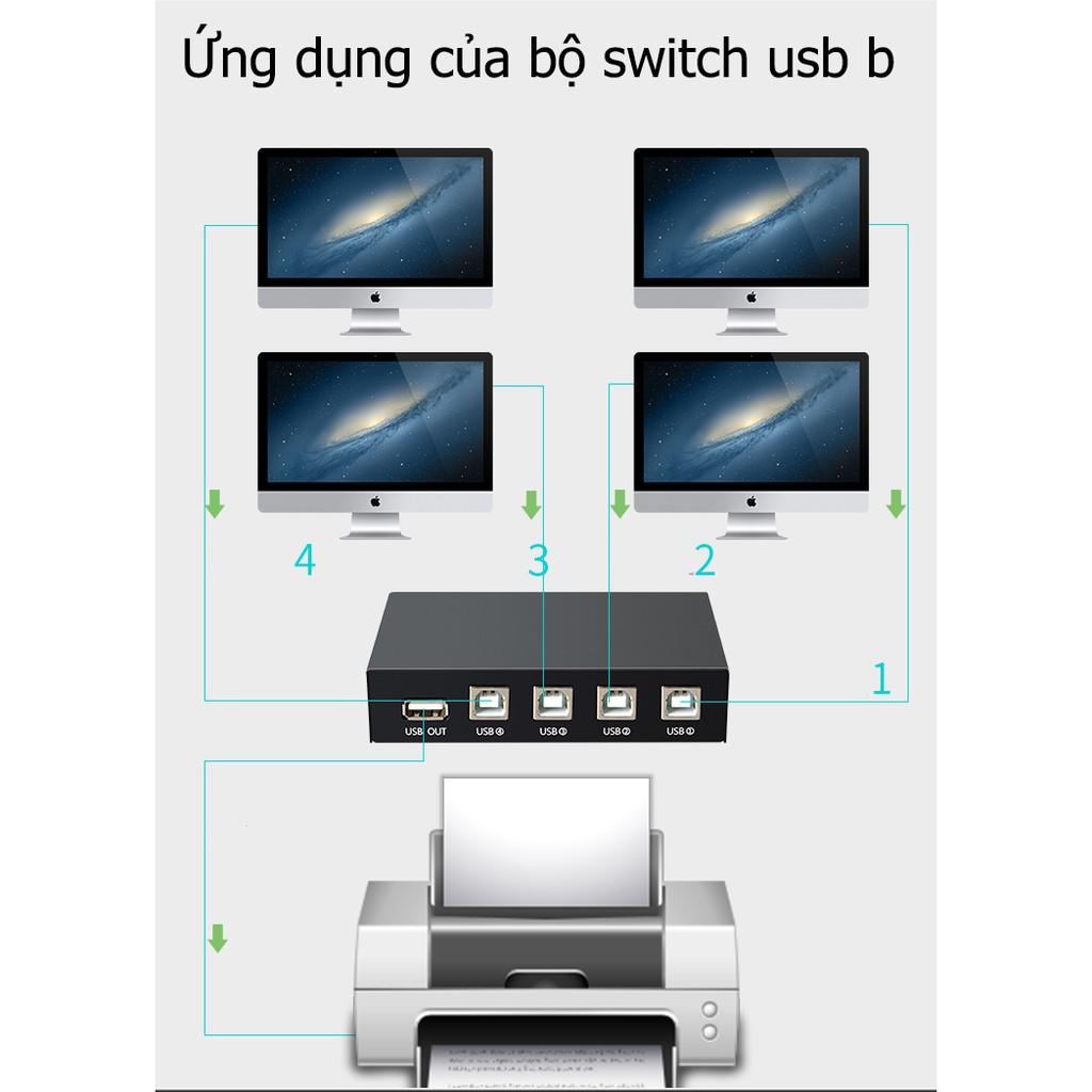 Bộ chia máy in 1 ra 4 cổng USB b - JH Q311 U401m - Hồ Phạm