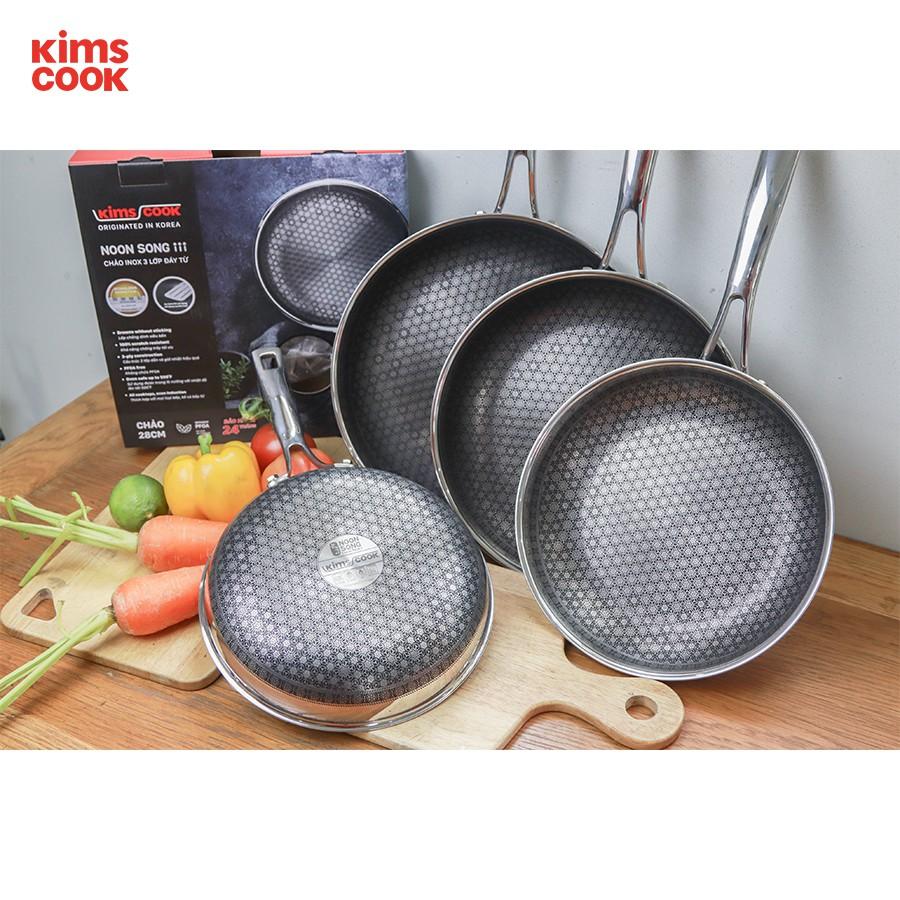 Chảo KIMS COOK Noon Song inox 3 lớp đáy từ chống dính 2 mặt