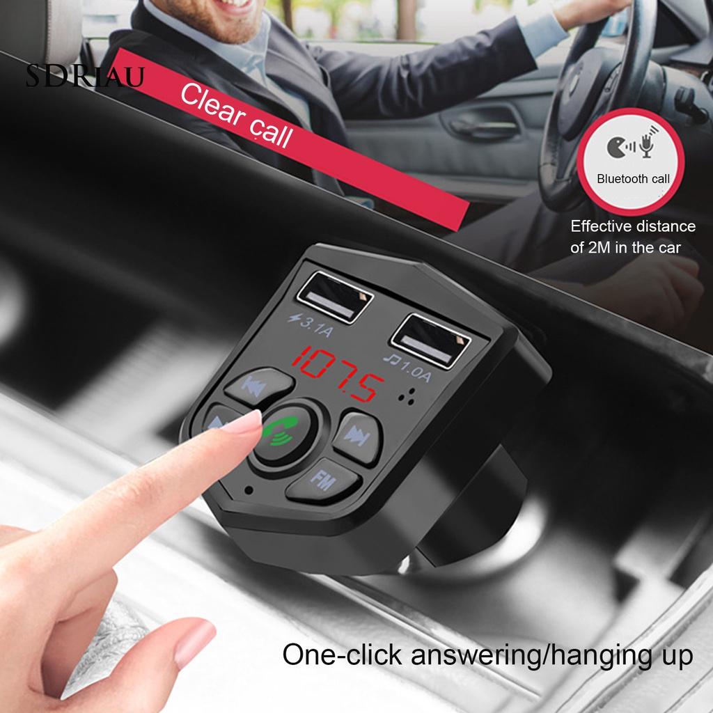 *QCDZ* 803E FM Transmitter Bluetooth 5.0 Intelligent Voice Black MP3 Player 3.1A Charger for Car