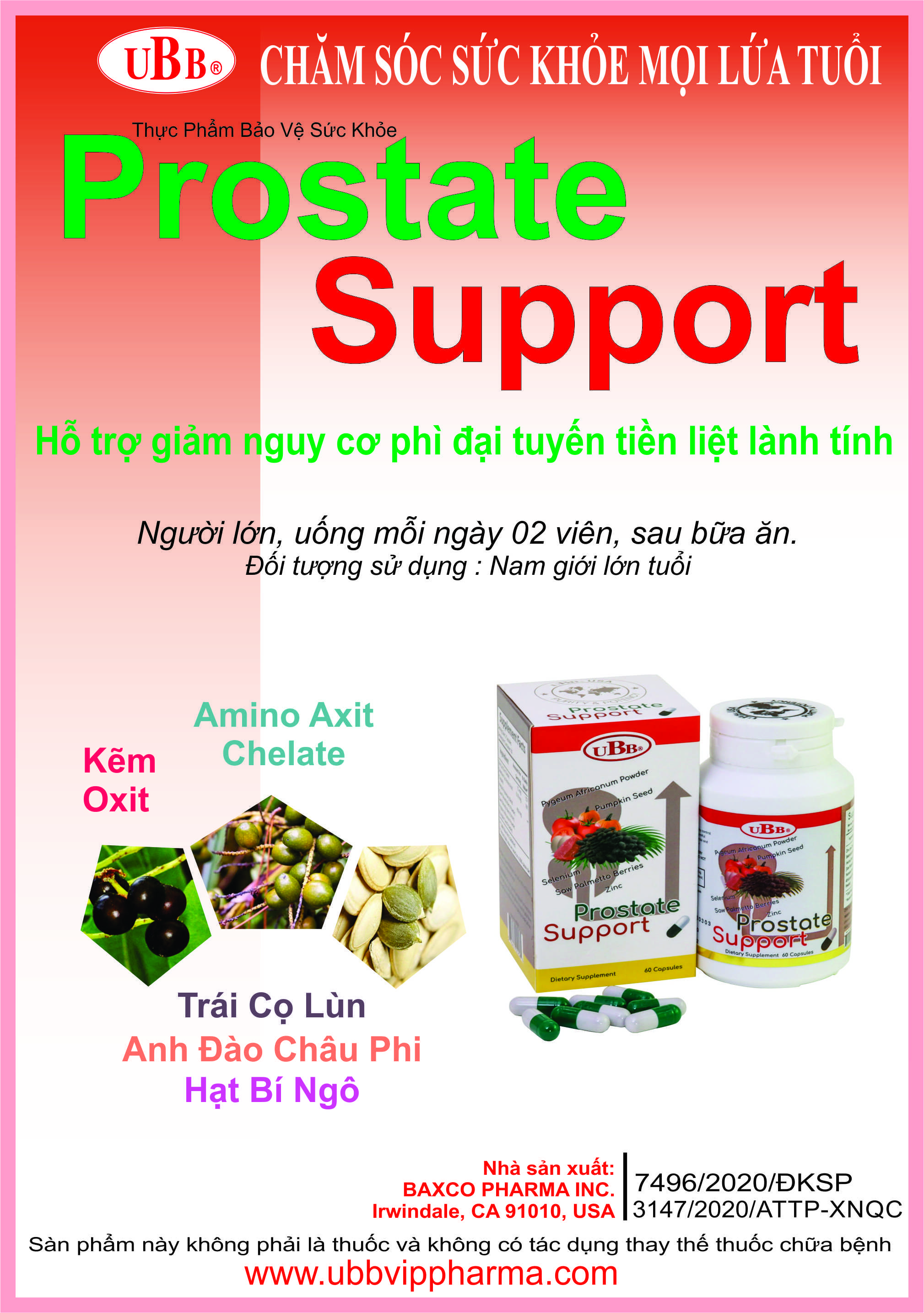 Thực Phẩm Chức Năng - Viên Uống Hỗ Trợ Bảo Vệ Sức Khỏe Nam Giới UBB Prostate Support