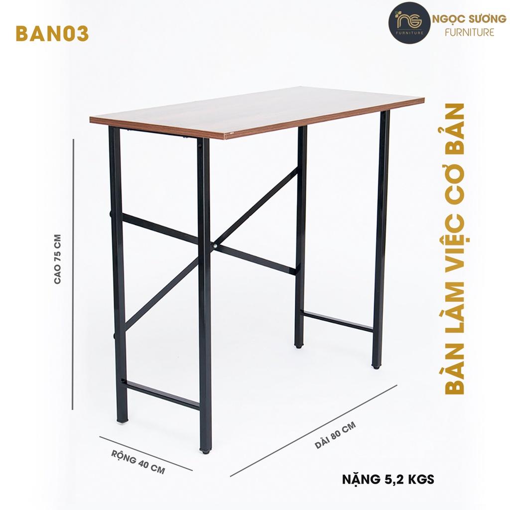 Bàn học cơ bản loại lớn BAN03 dài 80cm x rộng 40cm x cao 75cm