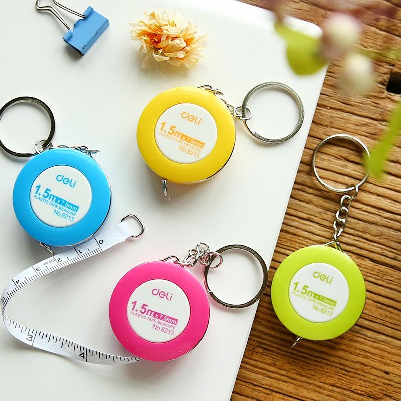 MÓC KHÓA KÈM CUỘN THƯỚC DÂY TRÒN DÀI 1.5M SỐ IN 2 MẶT THIẾT KẾ GỌN NHẸ TIỆN LỢI