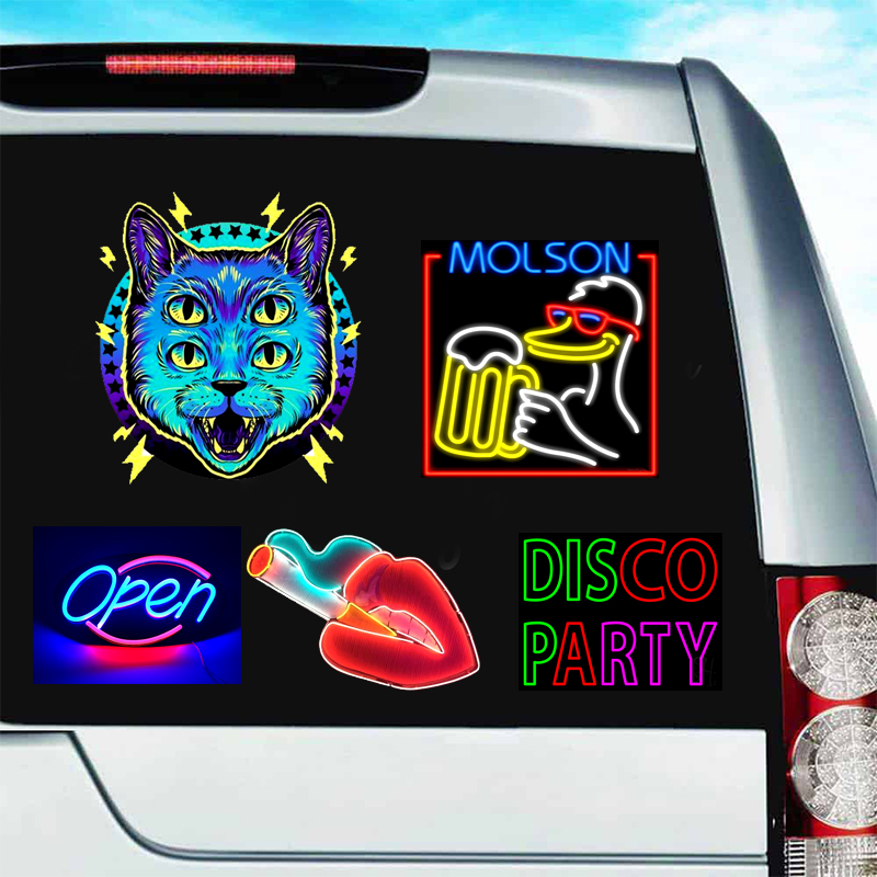 Miếng Dán Sticker Chống Nước | Set 50 Hình Chủ Đề Neon