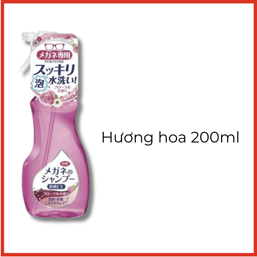 Nước vệ sinh mắt kính dạng bọt Shampoo For Glasses Extra Clean 200ml Soft99