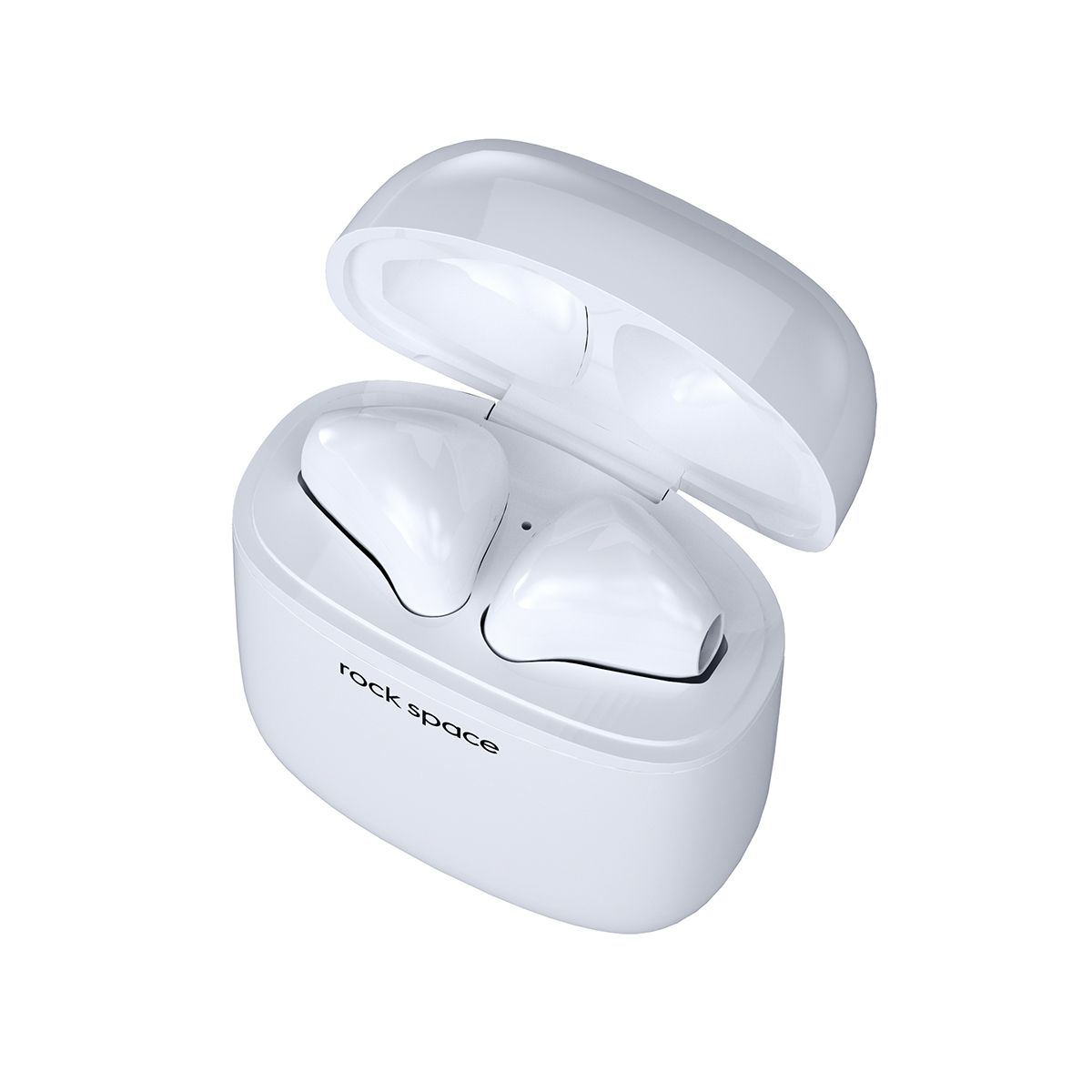 Tai Nghe Nhét tai Không Dây Bluetooth True Wireless Rockspace EB100 - Màu Trắng - Có hộp đựng là sạc tích điện - Hàng Chính Hãng