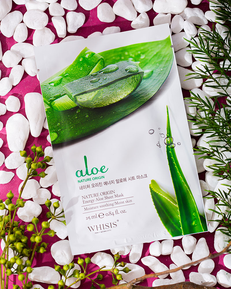 Mặt nạ lô hội Whisis Nature Origin Energy Aloe Sheet Mask cân bằng độ ẩm tối ưu cho da