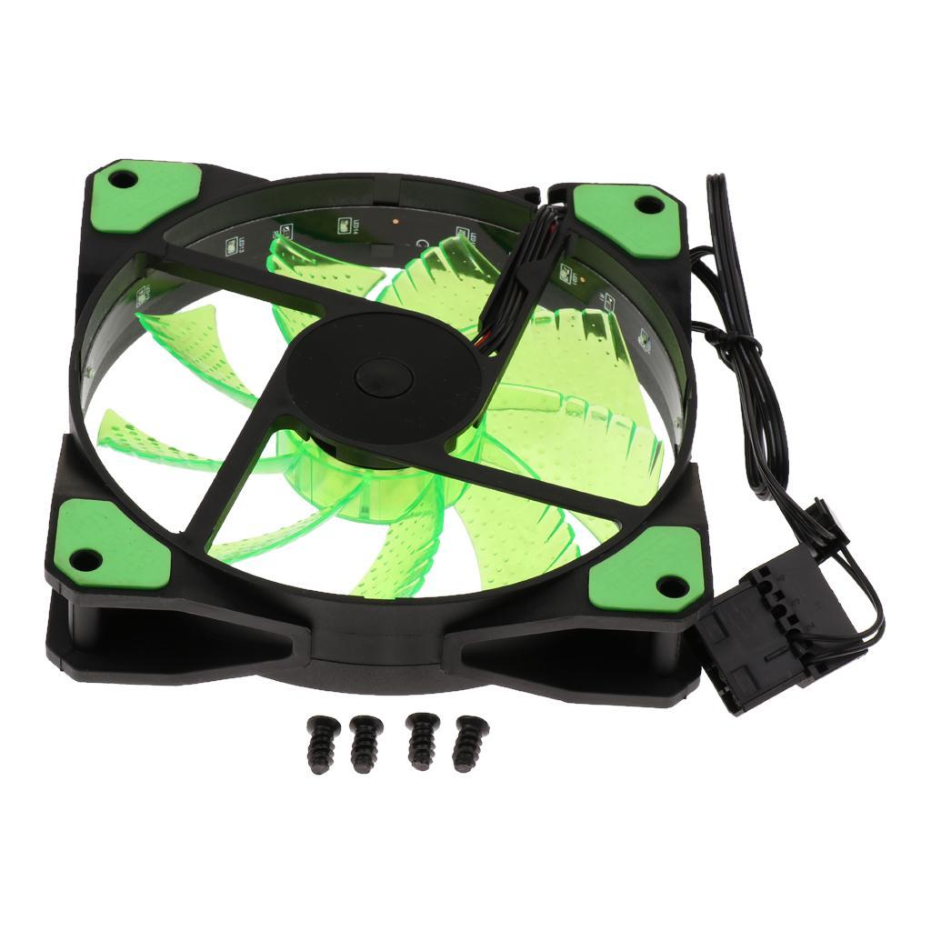 3/4Pin 120mm Computer Clear Case 15-LED Light CPU Cooling Fan 12cm DC12V
