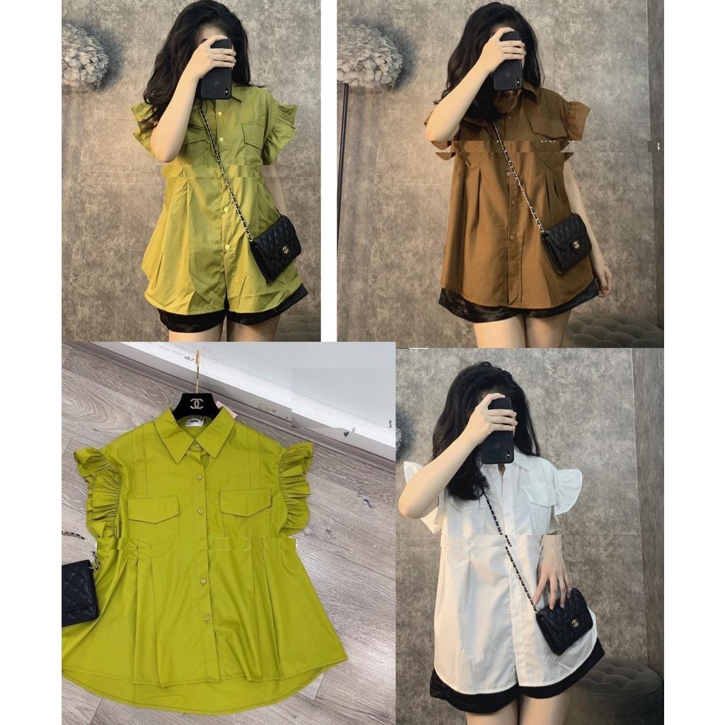 Áo sơ mi nữ cộc tay cánh tiên siêu xinh cho các chị em