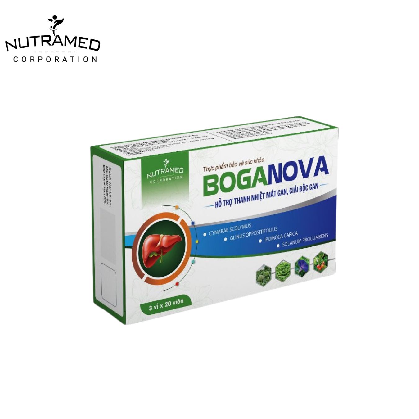Viên uống hỗ trợ bảo vệ suy giảm chức năng gan BOGANOVA - 1 hộp x 3 vỉ x 20 viên