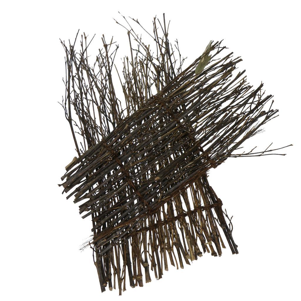 2X Garden   Divider Border Bamboo Slat Reed Brushwood Roll 30x11cm