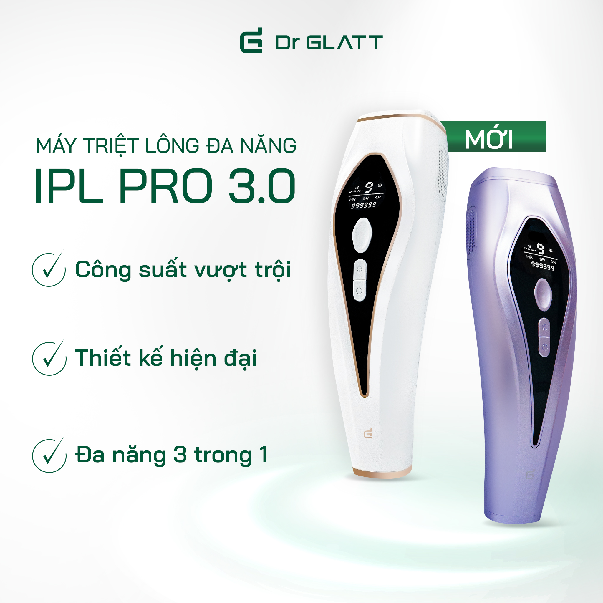 Máy Triệt Lông Mini Triệt Lông Cá Nhân DR GLATT IPL Pro 3.0