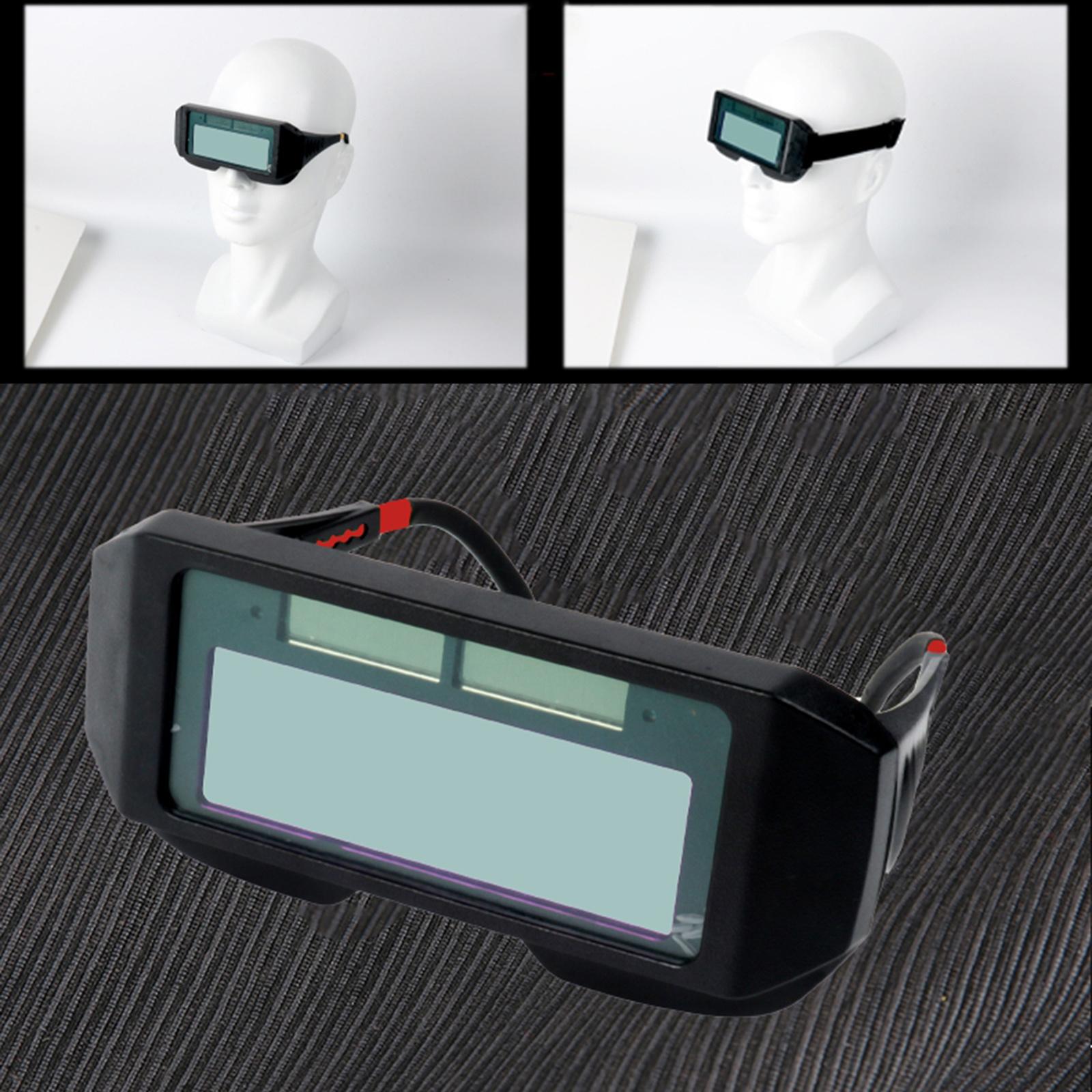 Solar Auto Darkening Welding Goggles Shade 9-13 Safety Welder Helmet with Adjustable Shade Anti-Flog Anti-glare UV-Protection Argon Arc Welding Black