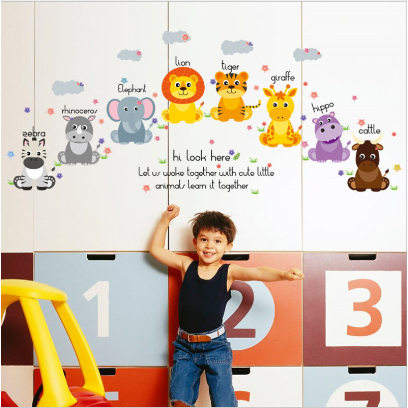 Decal dán tường cho bé học tiếng anh mẫu số 5
