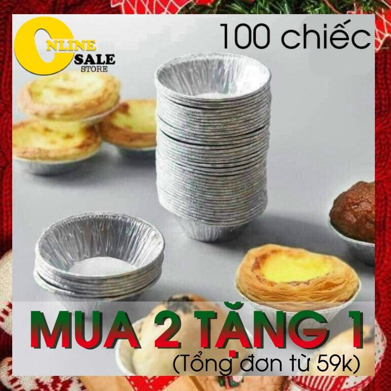 Set 50-100 Đế Cốc Chén Giấy Bạc Lót Khuôn Nướng Bánh tart Trứng Tiện Dụng - Amina