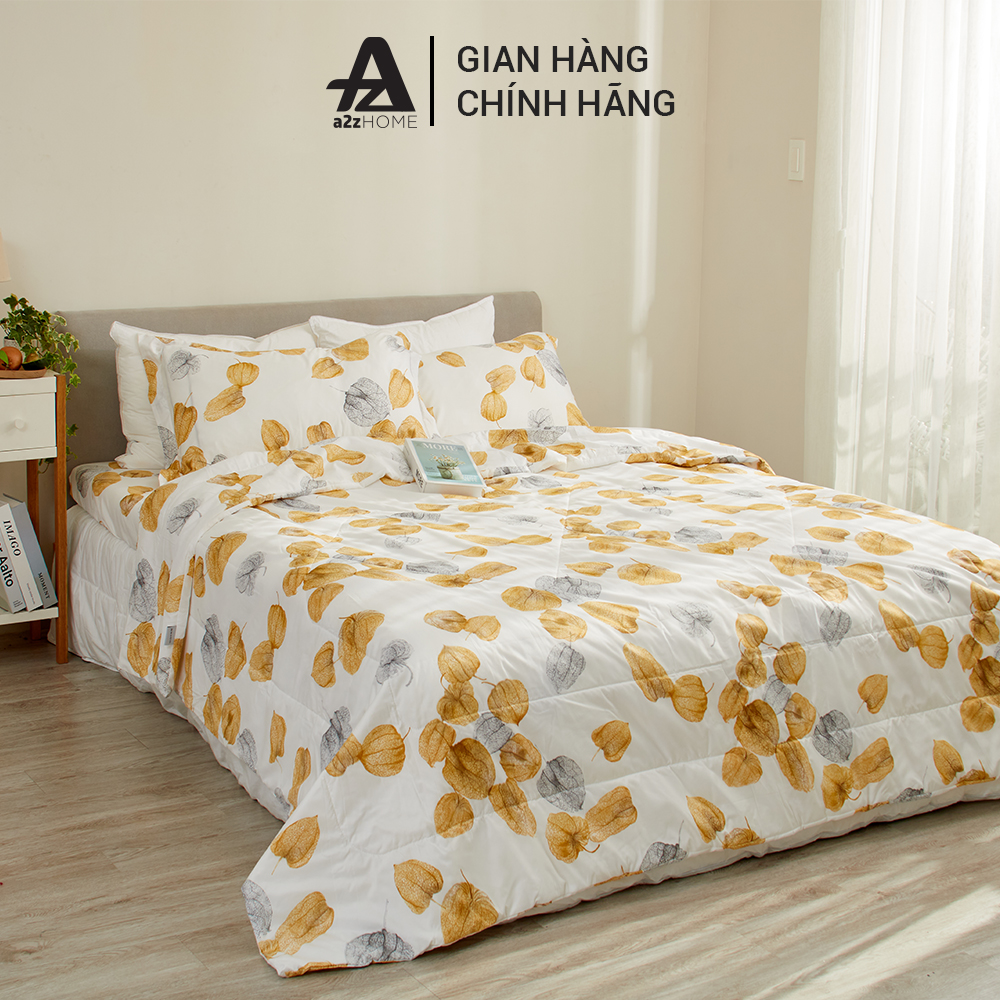 Bộ Ga Giường 4 Món Yellow Fruit Mềm Mại 100% Mirco Silk Cao Cấp A2Z Home