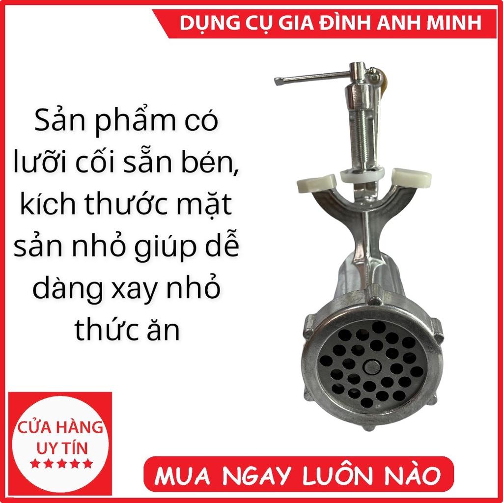 Máy xay thịt bằng tay kẹp bàn inox