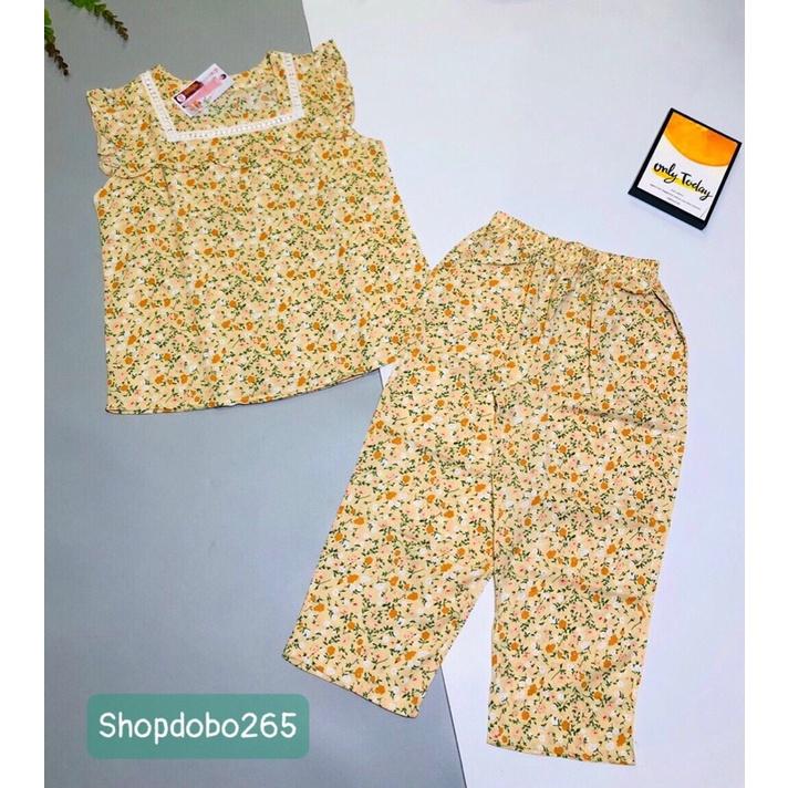 Đồ bộ nữ,đồ ngủ mặc nhà lửng 9 tấc vải lụa mango cao cấp BL 70 họa tiết hoa nhí dễ thương size 47-67kg.