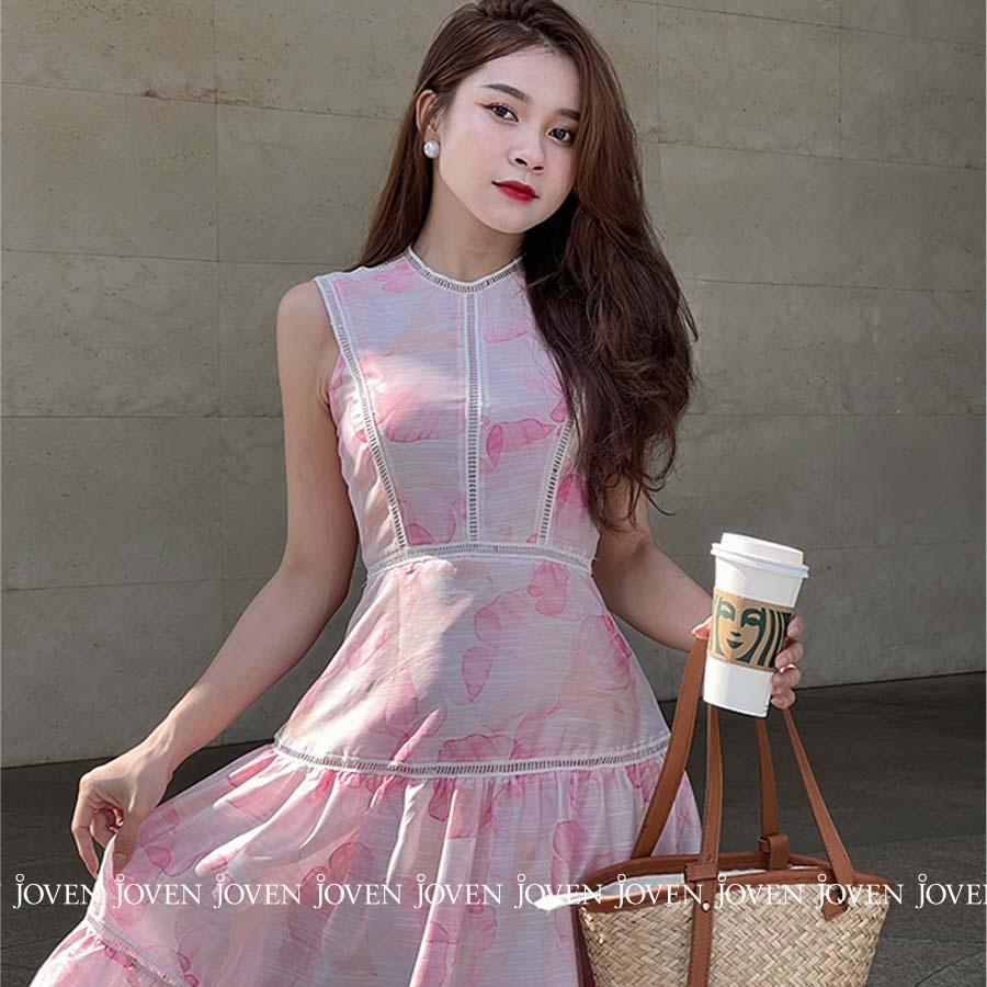 Đầm maxi hoa hồng ren Joven