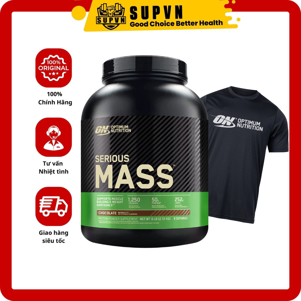 Serious Mass On 6lbs - Sữa tăng cân tăng cơ giàu dinh dưỡng dành cho người gầy - Optimum Nutrition Serious Mass Weight